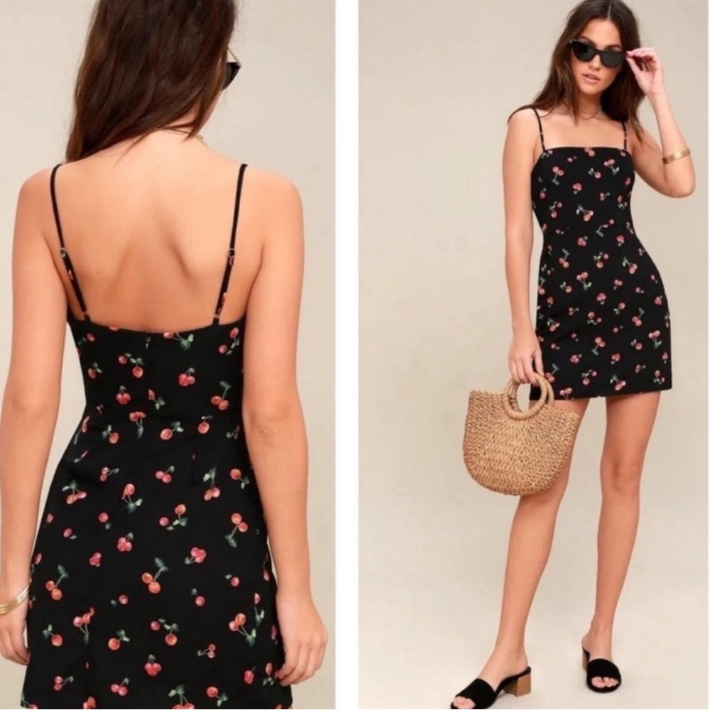 NWT Lulus Cherry Print Dress